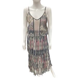 Meadow Rue ByAnthropologie Dress Women’s SZ6 Long Lightweight Layered Multicolor